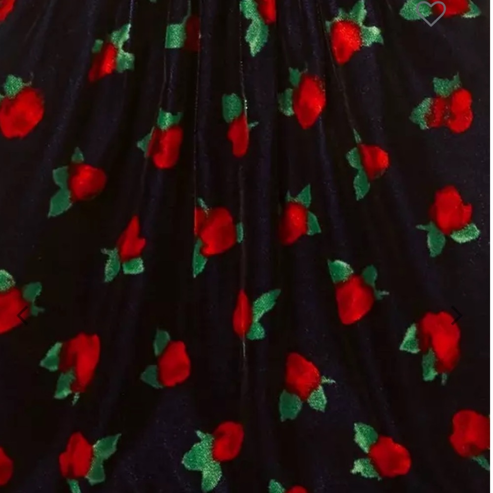 Janie and Jack Velvet Dress with Red and Green Floral Accents - Picture 2 of 6